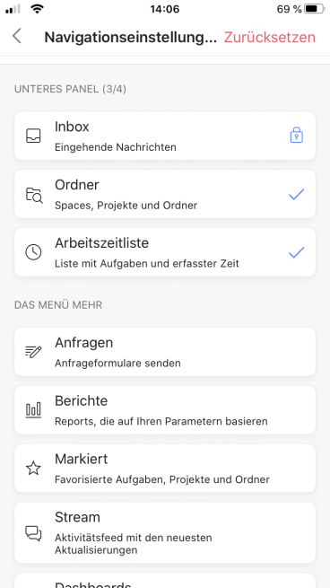 In the navigation setting you can set the thumb menu yourself